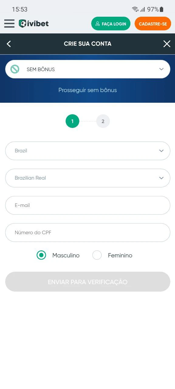 No aplicativo Ivibet, você pode se registrar de forma rápida e fácil.