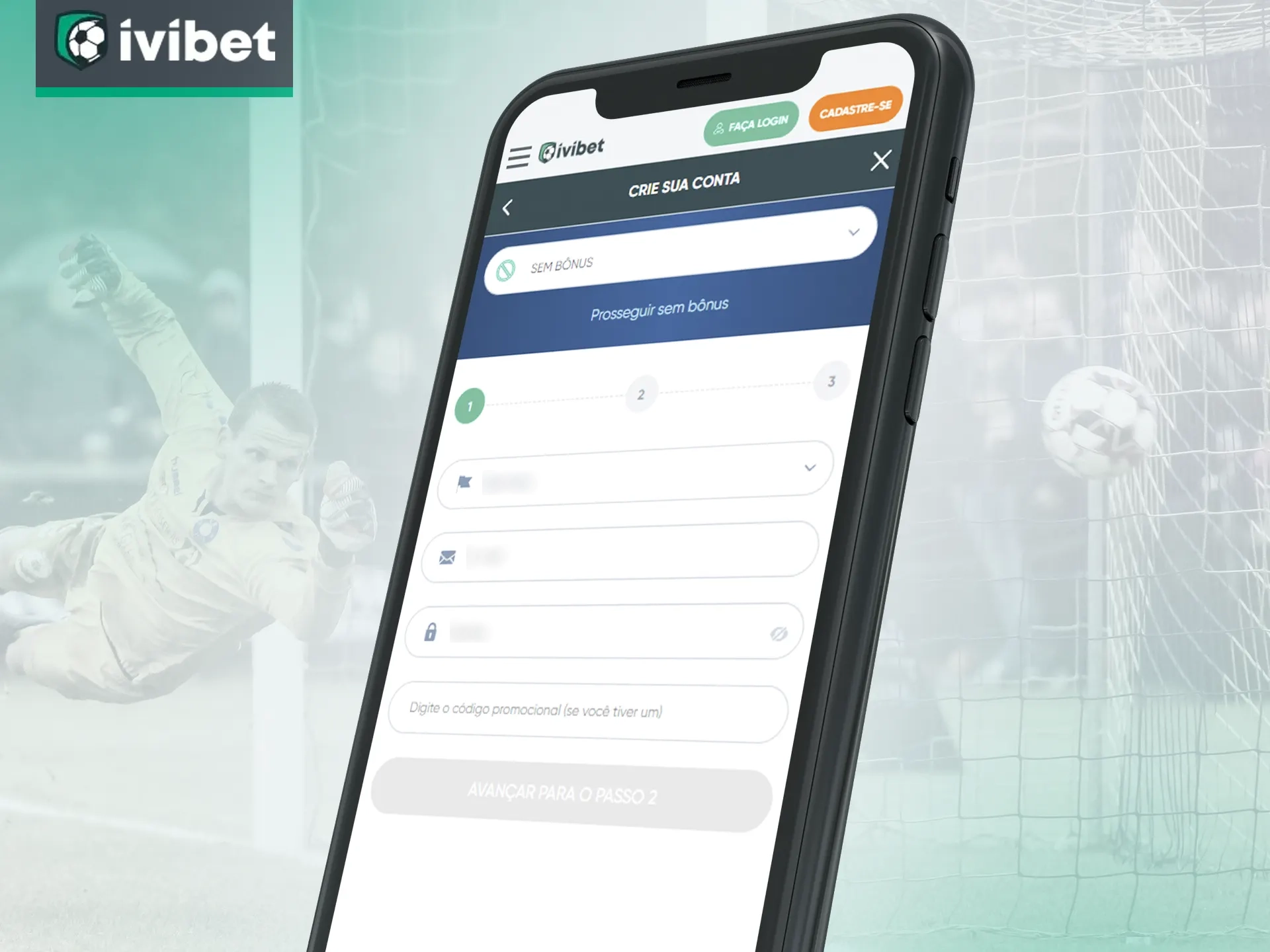 No aplicativo Ivibet, faça um registro rápido e fácil para começar a apostar em esportes.