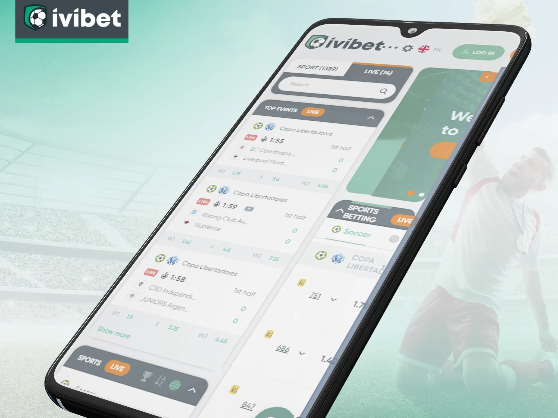 Jogue cassino e apostas esportivas com a Ivibet por meio da versão móvel do site.