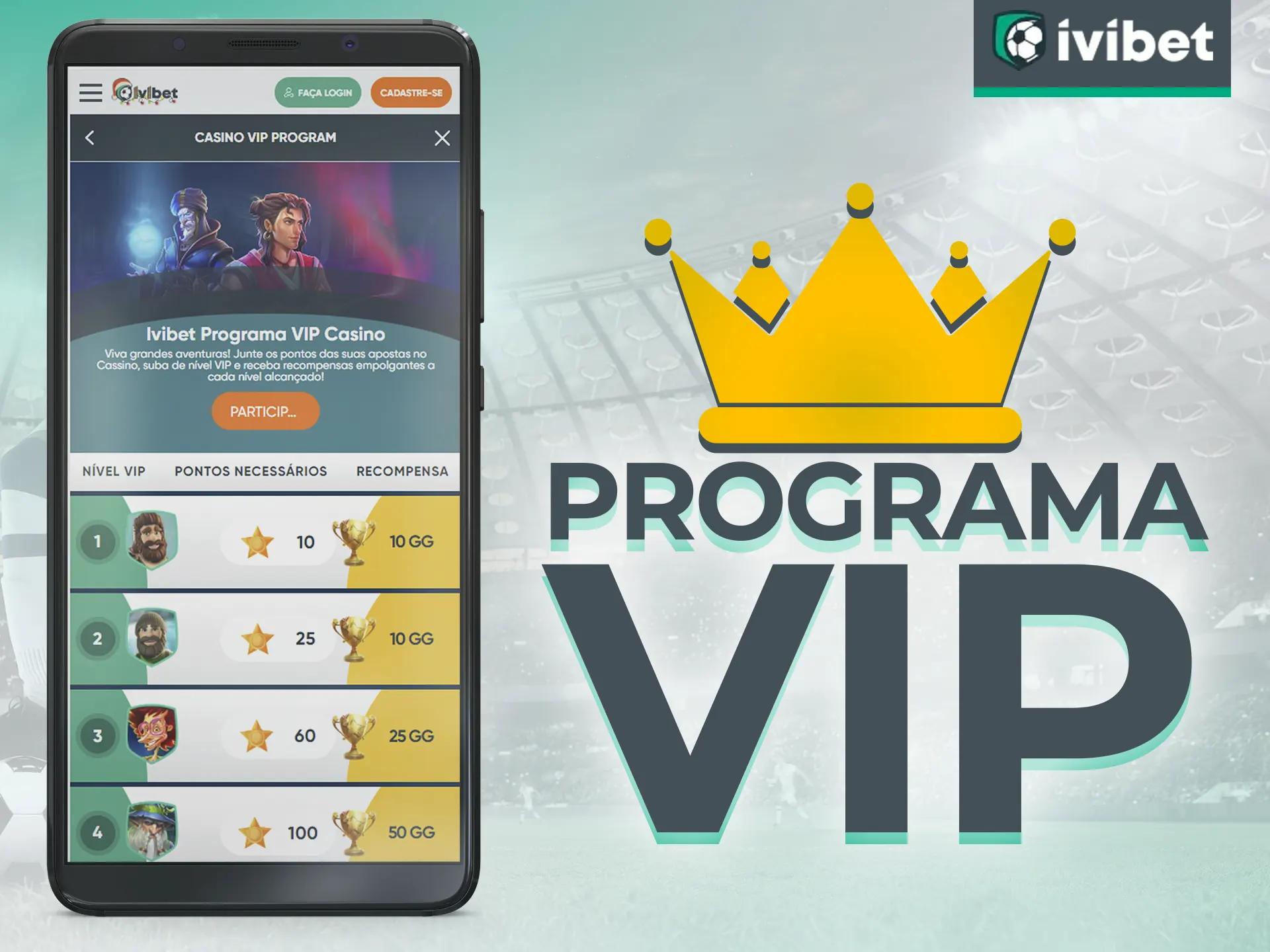 O programa Ivibet VIP permite que os jogadores recebam bônus adicionais.