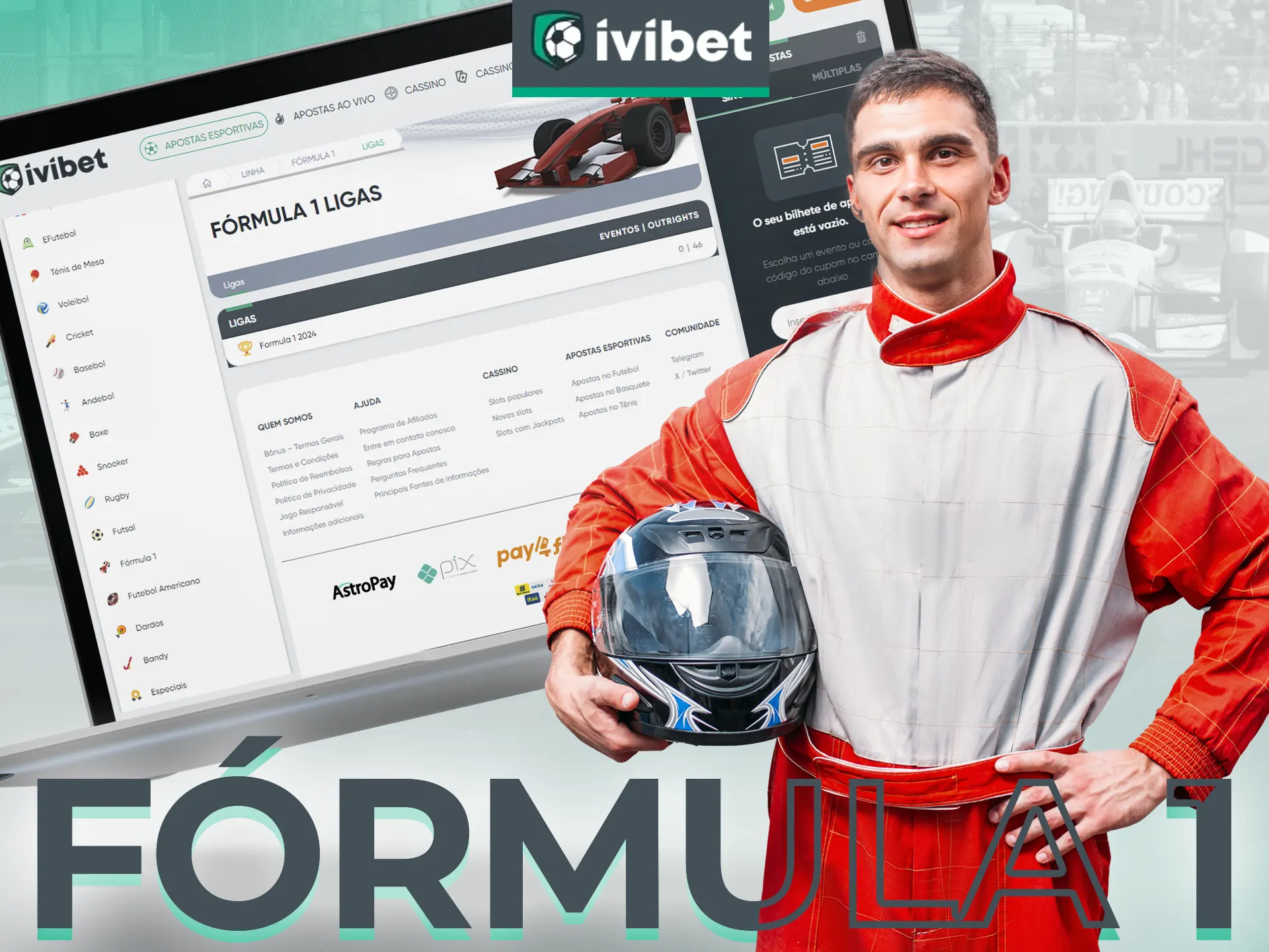 Faça suas apostas na Fórmula 1 na Ivibet.