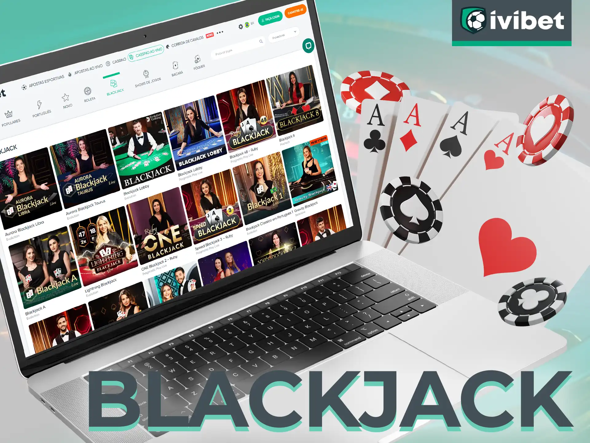 O jogo de cartas Blackjack tem muitas versões diferentes no site da Ivibet.