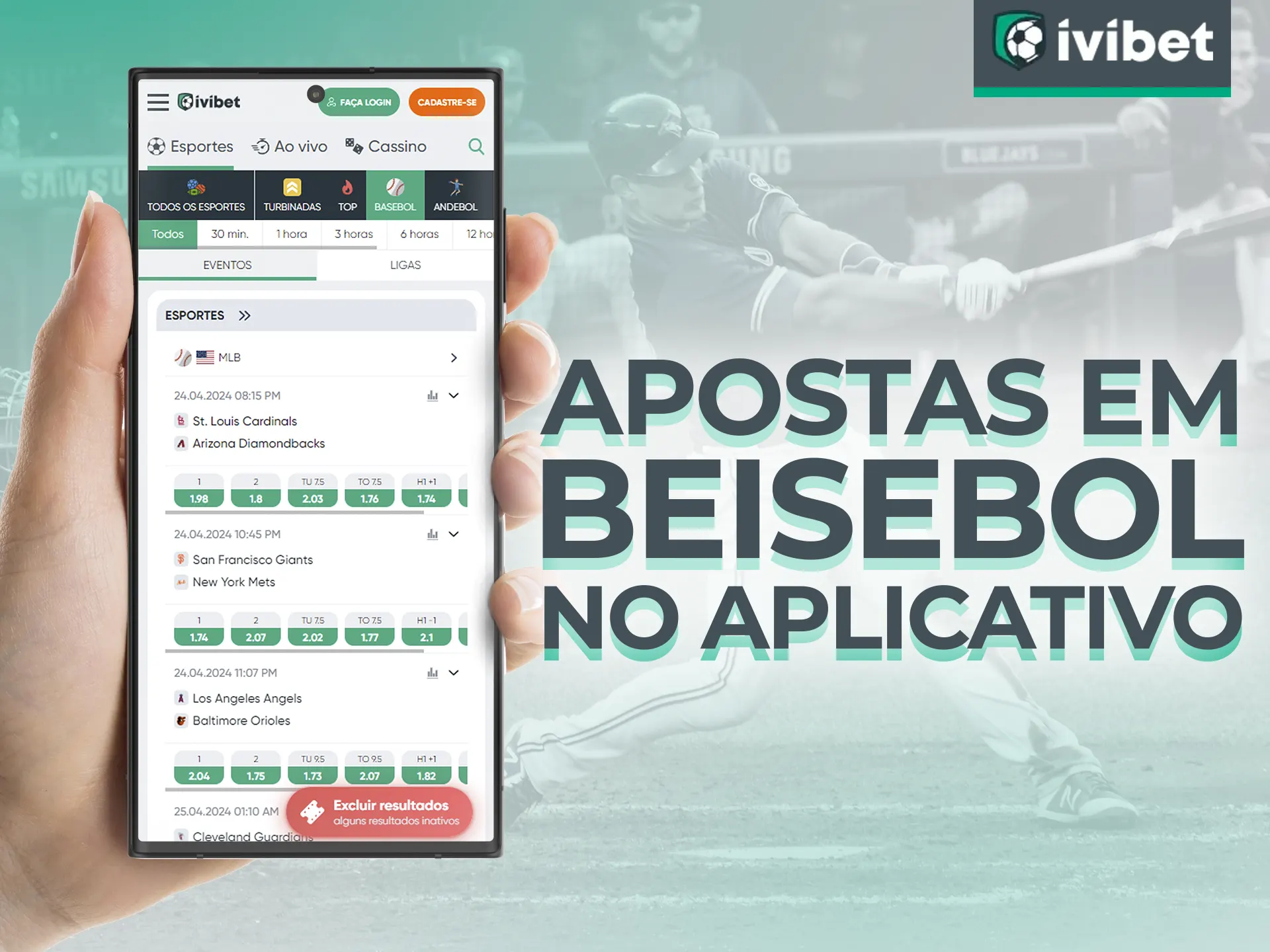 Use o aplicativo Ivibet para fazer apostas em beisebol em qualquer lugar.