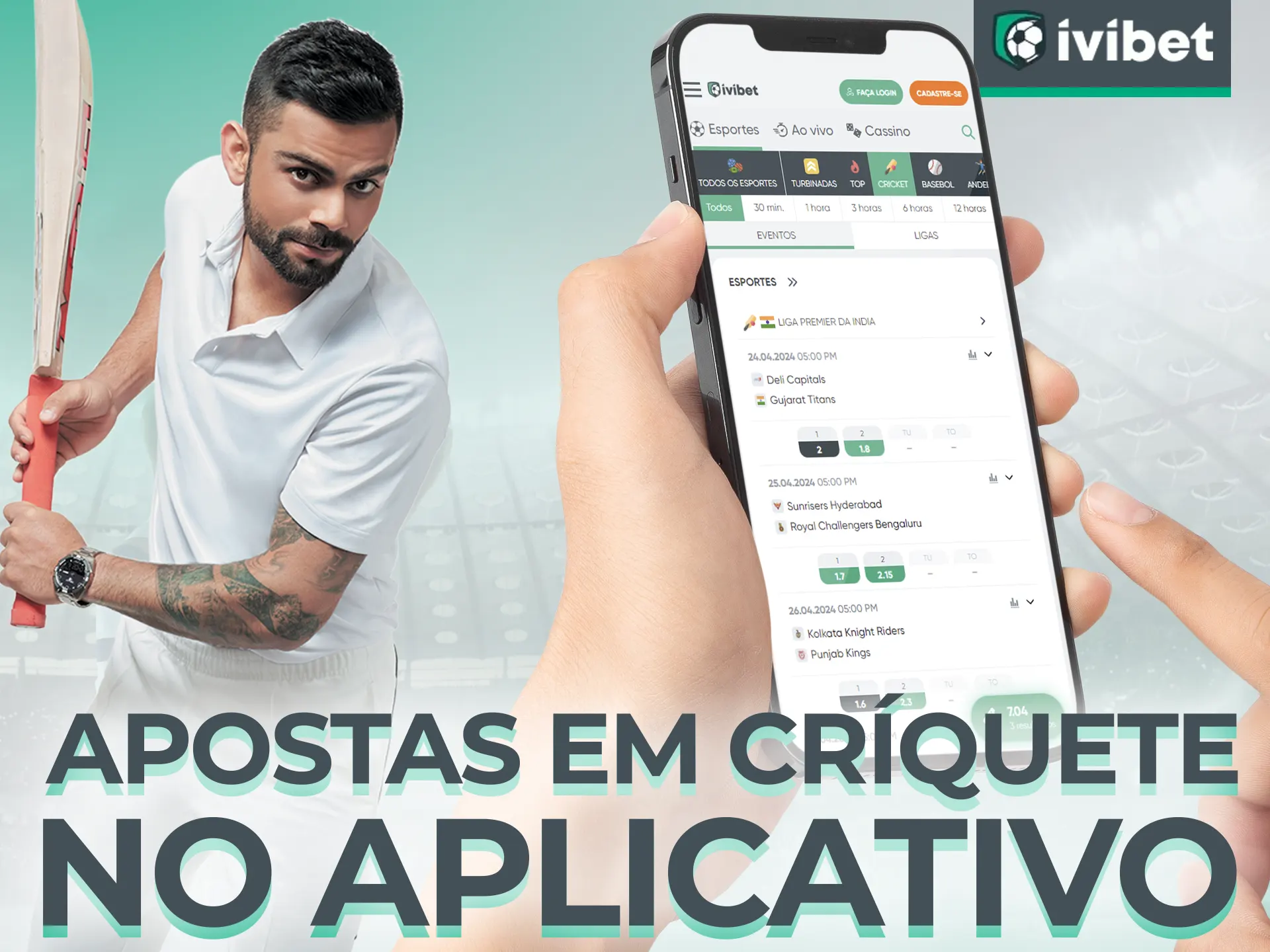 Faça apostas em partidas de críquete com o Ivibet em qualquer lugar e a qualquer hora.