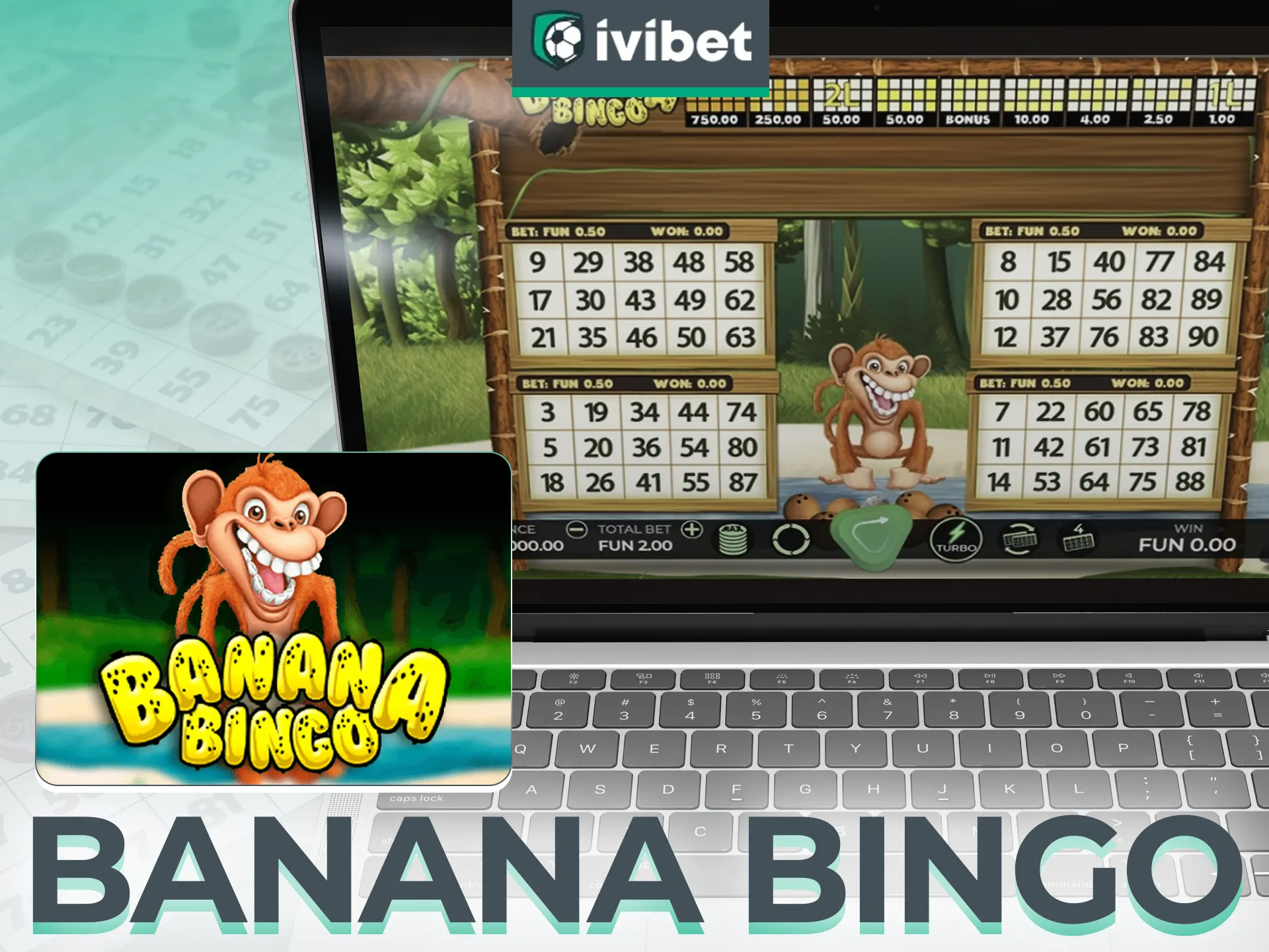 Banana Bingo da Ivibet - Rodadas de 30 bolas, recursos de bônus.