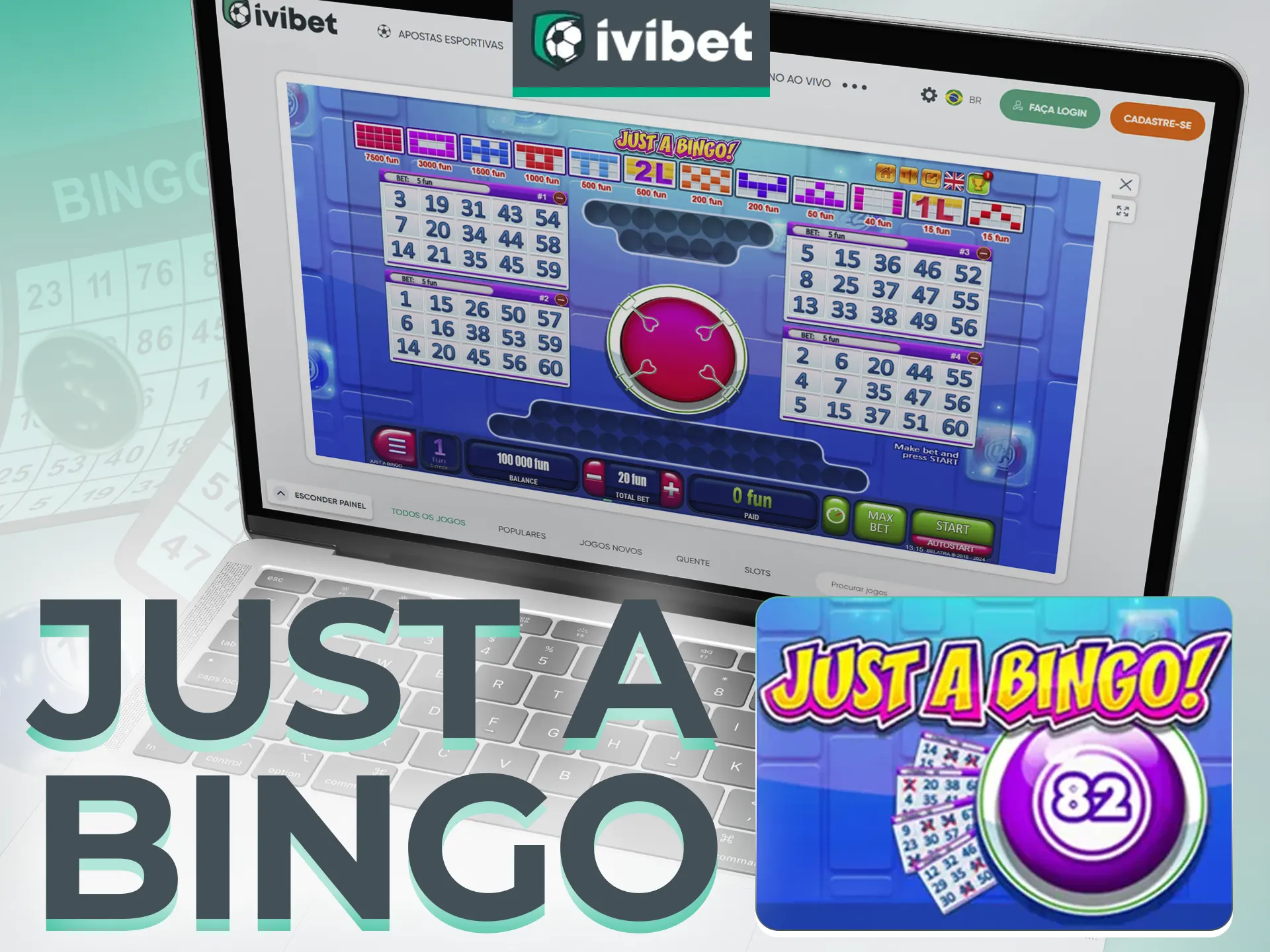 Bingo da Ivibet - Colorido, elegante, sem cartões, apenas números.