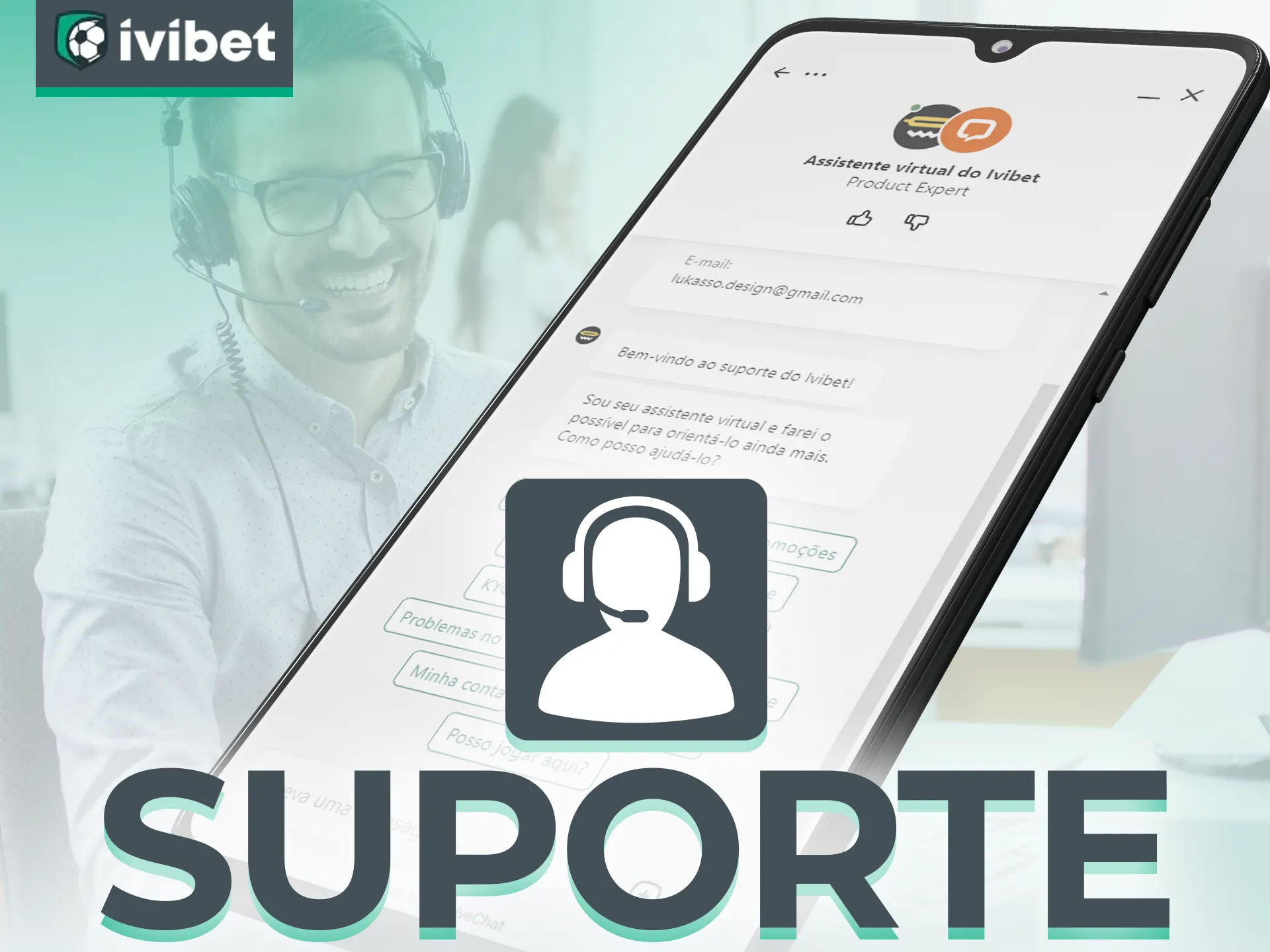 Obtenha suporte no aplicativo Ivibet.