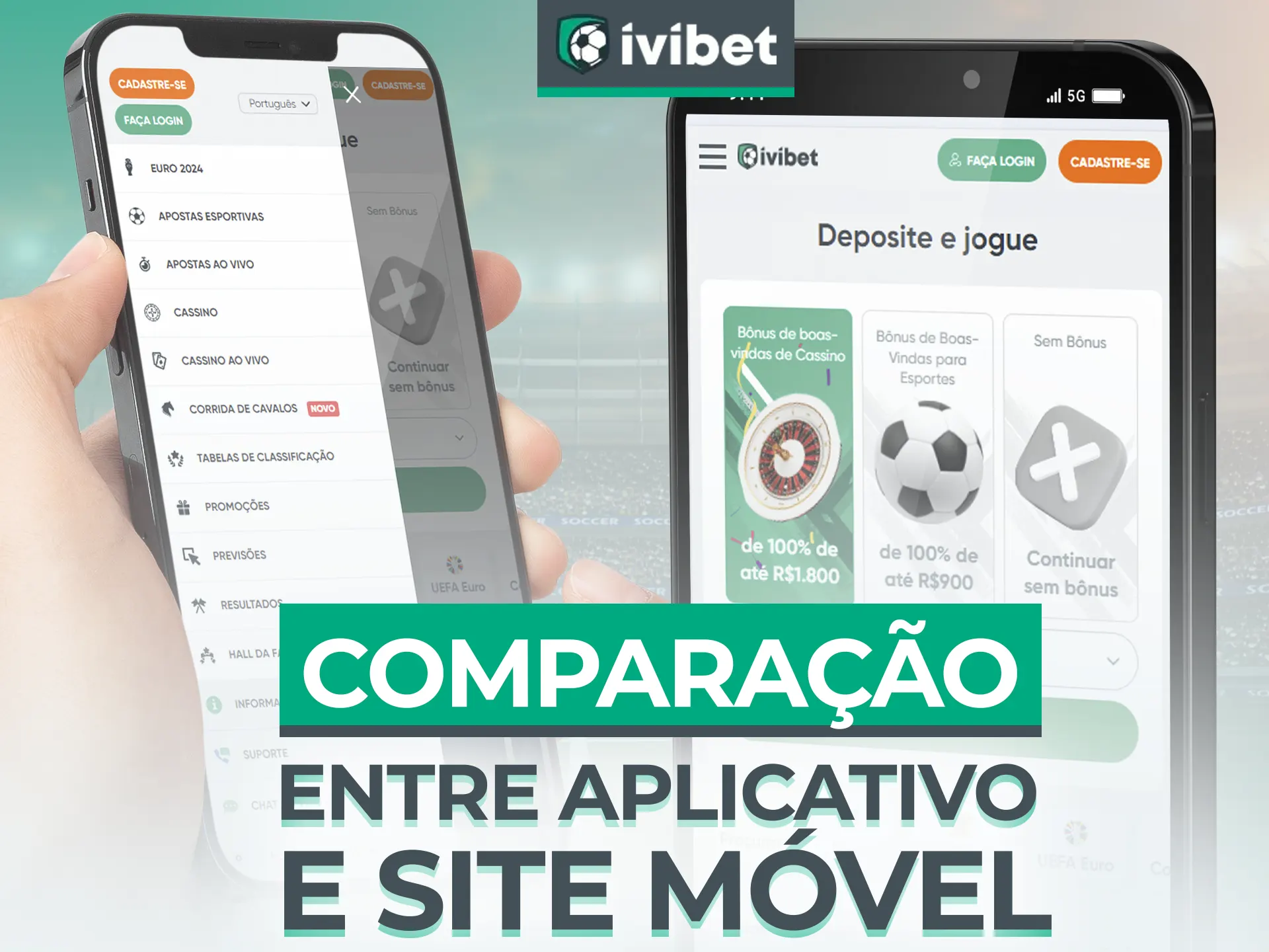 Site móvel da Ivibet oferece funcionalidade completa.
