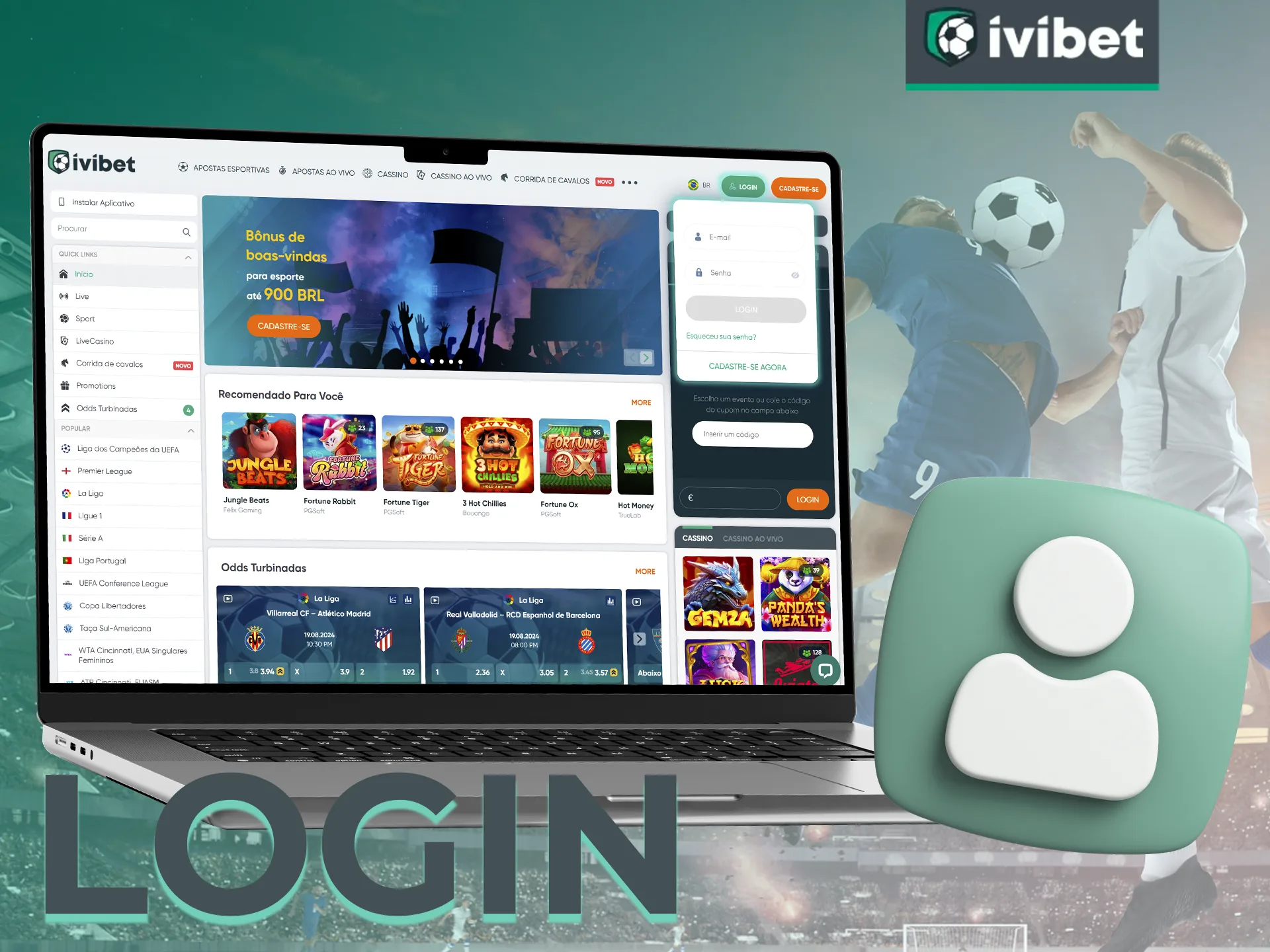 Como fazer login em sua conta Ivibet.